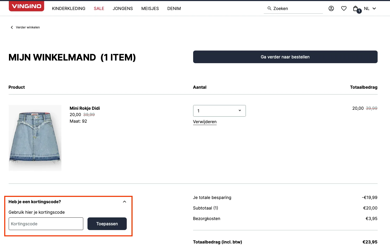 Hoe gebruik je de kortingscode - Vingino