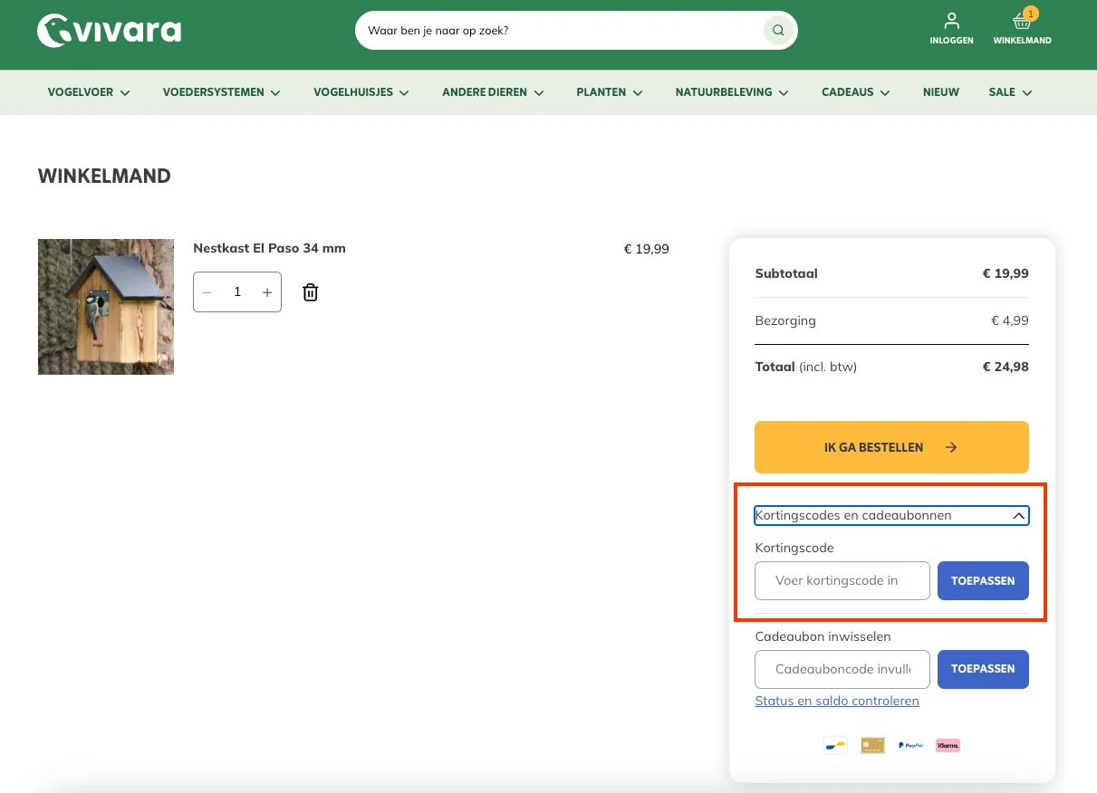 Hoe gebruik je de kortingscode - Vivara