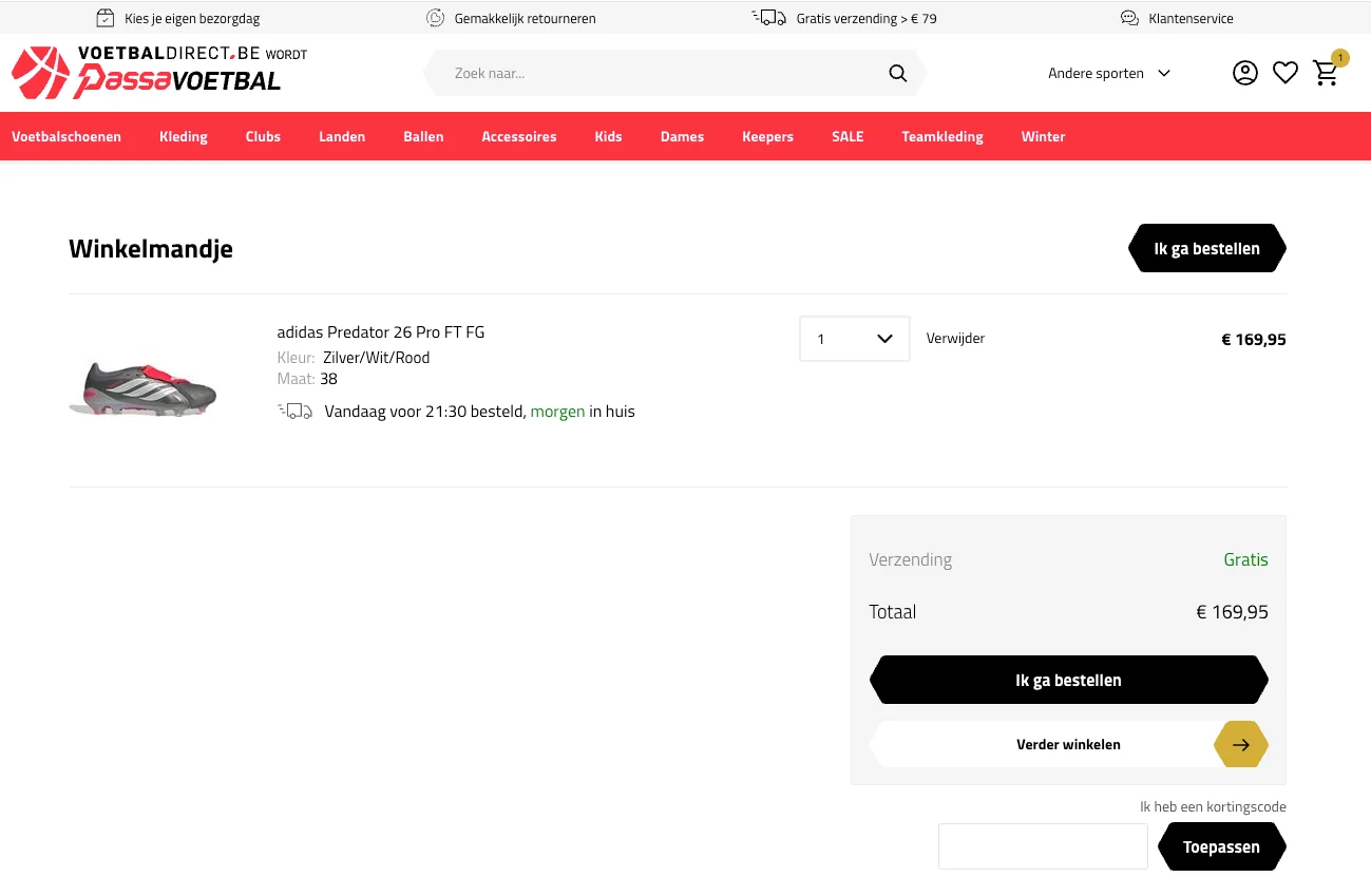 Hoe gebruik je de kortingscode - Voetbaldirect