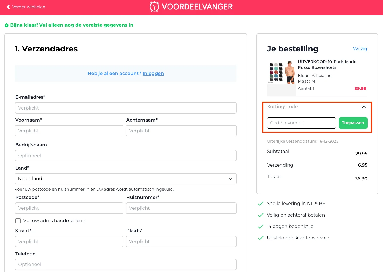 Hoe gebruik je de kortingscode - Voordeelvanger