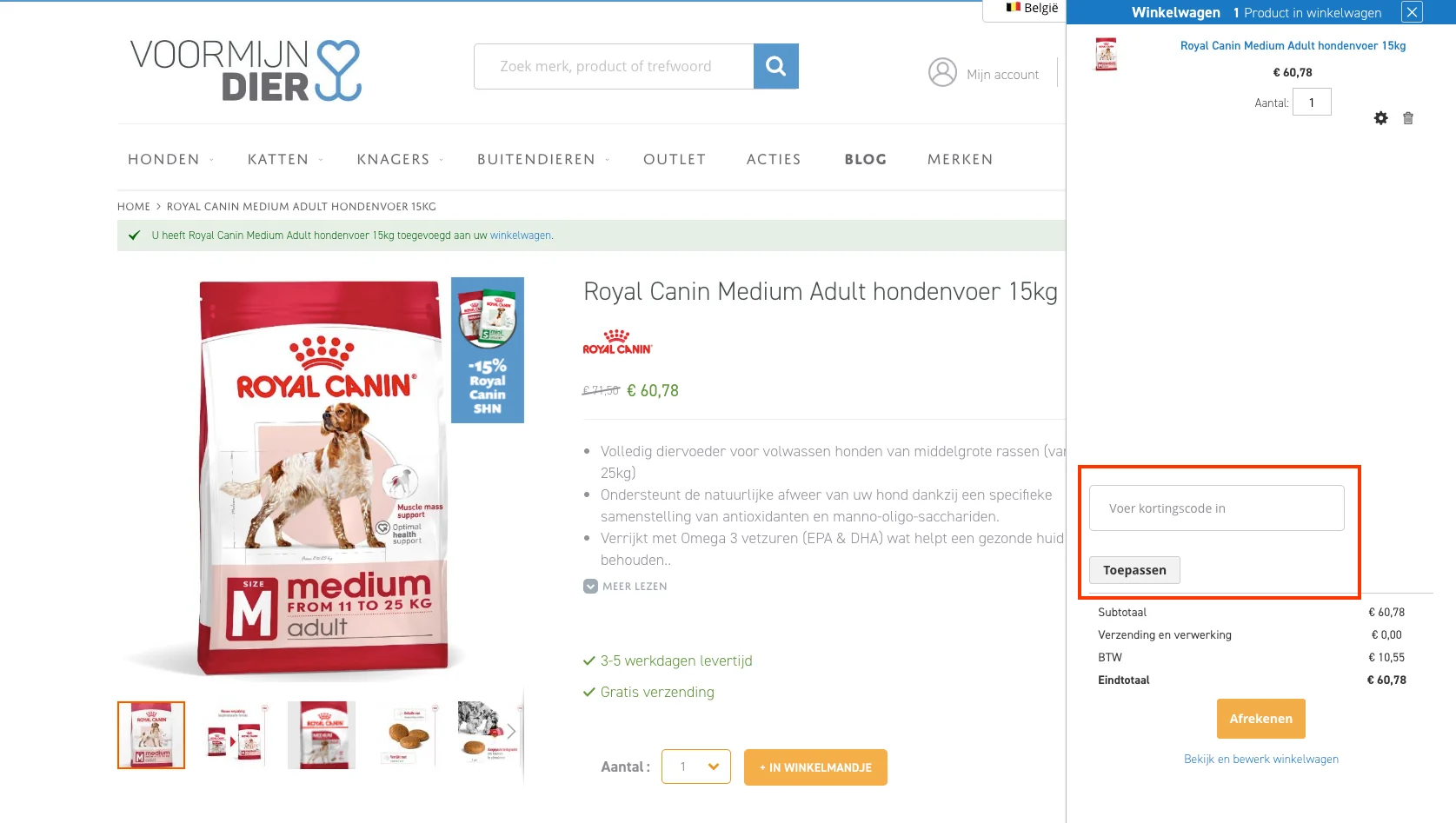 Hoe gebruik je de kortingscode - Voormijndier