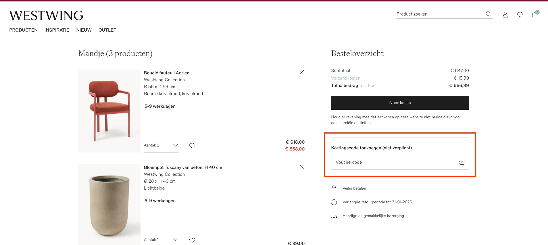 Hoe gebruik je de kortingscode - Westwing