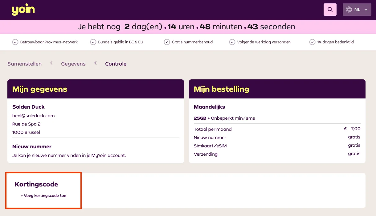 Zo gebruik je een Yoin kortingscode - Yoin