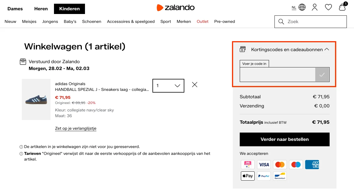 Hoe gebruik je de kortingscode - Zalando