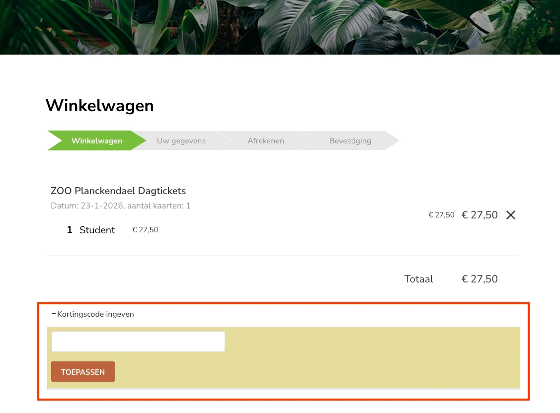 Hoe gebruik je de kortingscode - ZOO Planckendael