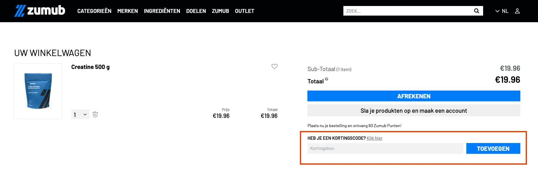 Hoe gebruik je de kortingscode - Zumub